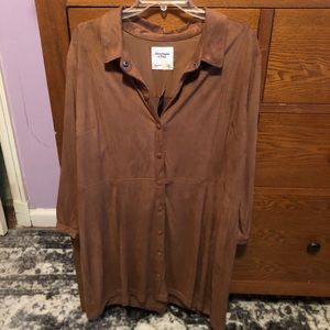 Abercrombie Faux Suede Shirt Dress in XL